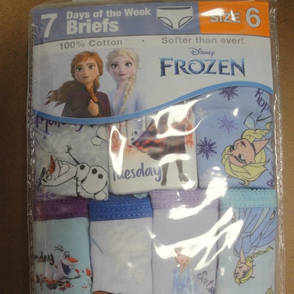 Disney Frozen Theme 7 Day of the Week Panties  Size 6 - Picture 1 of 5